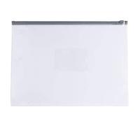 Pack of 12 A4+ Foolscap Clear Zippy Bags with Grey Zip