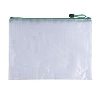 Pack of 12 A4 Green PVC Mesh Zip Bags