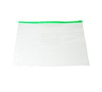 Pack of 12 A4 Green Zip Zippy Bags - Document Clear Plastic Transparent Storage Wallet