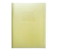 Pack of 12 A4 Pastel Yellow Coloured Flexicover 20 Pocket Display Books with Card Pocket