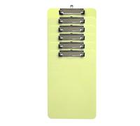 Pack of 12 A4 Pastel Yellow Plastic Clipboards with Metal Clip and Round Corner