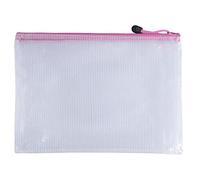 Pack of 12 A4 Pink PVC Mesh Zip Bags