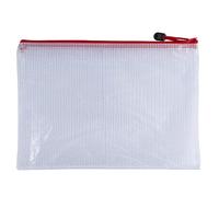 Pack of 12 A4 Red PVC Mesh Zip Bags
