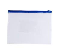Pack of 12 A5 Clear Zippy Bags with Blue Zip