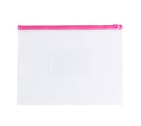 Pack of 12 A5 Clear Zippy Bags with Pink Zip
