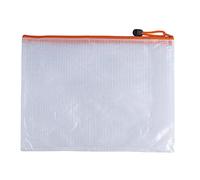 Pack of 12 A5 Orange PVC Mesh Zip Bags