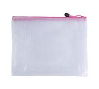 Pack of 12 A5 Pink PVC Mesh Zip Bags