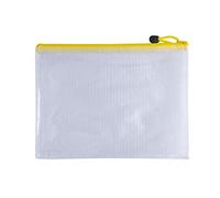 Pack of 12 A5 Yellow PVC Mesh Zip Bags