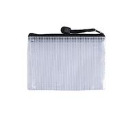 Pack of 12 A6 Black PVC Mesh Zip Bags - Durable Zipper Document Pouches for Office, School, Travel, Filing, Storage & Organisation