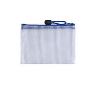 Pack of 12 A6 Blue PVC Mesh Zip Bags