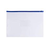 Pack of 12 A6 Clear Zippy Bags with Blue Zip