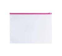 Pack of 12 A6 Clear Zippy Bags with Pink Zip
