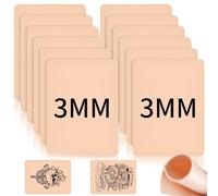 Pack of 12 Artificial Skin Tattoo Practice Skin 3 mm, Tattoo Practice Skin, Tattoo Skin 3 mm for Tattoo Accessories, Tattoo Stencil Paper Kit for Tattoo Accessories