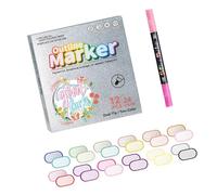 Pack of 12 Assorted Color Outline Markers Set for Crafting Double Line Metallic Paint Markers