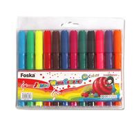 Pack Of 12 Assorted Colour Jumbo Water Colour Felt Tip Pens