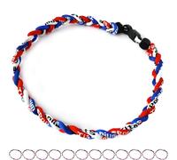 Pack of 12 Baseball Necklaces Rope Tornado Titanium Baseball Rope Necklaces, 16", nylon and titanium, No Gemstone