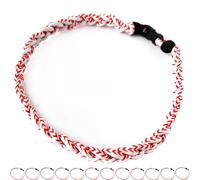 Pack of 12 Baseball Necklaces Rope Tornado Titanium Baseball Rope Necklaces, 20", nylon and titanium, No Gemstone