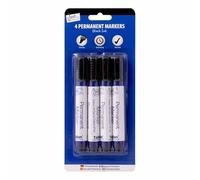 (Pack of 12) Black Permanent Marker Bold Chisel Tip Quick Drying Permanent Marker Smudge Free Lines for All Surfaces Doodling Colouring Marking Home School and Office Stationery Supplies
