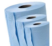 Pack of 12 Blue Centrefeed Rolls 2ply Paper Towels Embossed Wiper Cleaning Multipurpose Roll