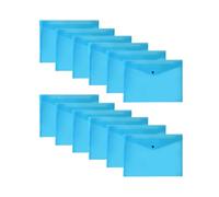 Pack of 12 Janrax A4 Blue Document Wallets - Button Stud Folder