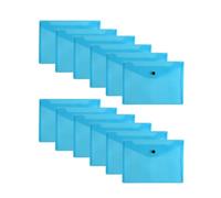 Pack of 12 Blue Janrax A5 Wallets - Strong Polypropylene Document Folders with Press-Stud Fastening, Holds 150 Sheets