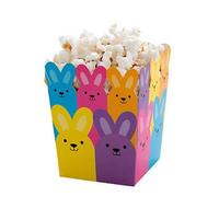 Pack of 12 - Bright Easter Popcorn Boxes - Egg Hunt Gift Party Box Favours
