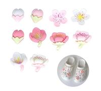 Pack of 12 Charms for Crocs, Pins, Plugs, Accessories, Shoe Charms, Flower Shoe for Jibbitz Crocs, Shoe Pins, Cartoon Decoration, Cute Flower Sakura, Girls DIY Decoration Shoe Pendant