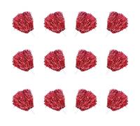 Pack of 12 cheerleading pom poms, metallic cheerleader pompoms, bright metallic cheers ball for sporting events, ball games, dances, carnival parties, red, 1