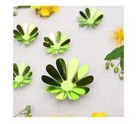 Pack of 12 Chic 3D Flowers Adhesive Mirror Green