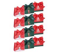 Pack Of 12 Christmas Celebration Paper Bag Paper Bags With Handle For Christmas Present Wrapping And Retail Use Decorative Present Bags