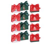 Pack Of 12 Christmas Celebration Paper Bag Paper Bags With Handle For Christmas Present Wrapping And Retail Use