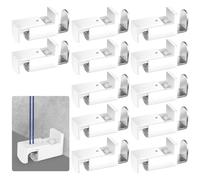 Pack of 12 Clamp Support Fixings, No Drilling Clamp Support Pleated Blind, White Pleated Holder for Tensioned Pleated Blind and Double Roller Blind
