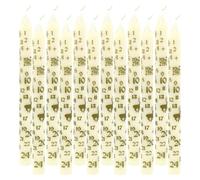 Pack of 12 Cream Dinner Christmas Advent Candles | Gold Day-Marked Festive Candles for Christmas Countdown - 25cm