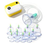 Pack of 12 Cupping Glasses, Electric Cupping Device with 9-Level Adjustment, USB Rechargeable Cupping Device for Body, Face, Neck, Lumbar, Legs, Back, Upper Arms