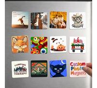 Pack of 12 Custom Photo Magnets,Decorative Fridge Magnet Personalised Gift for Wedding Party Favor,Holiday Keepsakes,Birthday,Baby Shower,Newborn Keepsakes (Square)