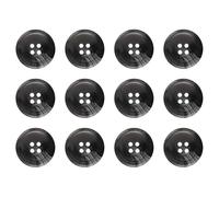Pack of 12 Dark Grey 23mm Buttons Round Faux Horn Sew On Plastic Button for Coats Jackets Cardigans Flat 4 Holes 36L