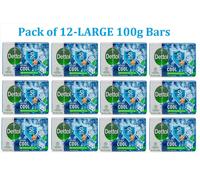 PACK OF 12-Dettol Cool Antibacterial Soap Hand Wash & Body Wash- LARGE 100g BARS