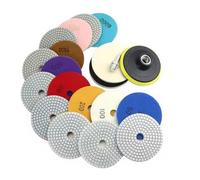 Pack Of 12 Diamonds Polishing Pads Backer Pad Wet Polish Pad Kits For Drill Grinder Polisher For Countertop Resin Bonded Discs