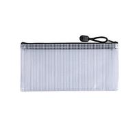 Pack of 12 DL Black PVC Mesh Zip Bags