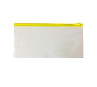 Pack of 12 DL Yellow Zip Zippy Bags - Document Clear Plastic Transparent Storage Wallet by Janrax