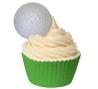 Pack of 12 Edible Golf Ball Cake Decorations 201-117 by CDA Products - pre-Cut