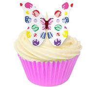 Pack of 12 Edible Wafer Decorations - Colourful Polka Dot Butterflies 201-237
