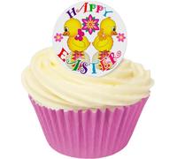 Pack of 12 Edible Wafer Decorations - Happy Easter Chicks 201-397