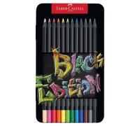 (Pack of 12) Faber-Castell Colouring Pencils Black Edition Tin