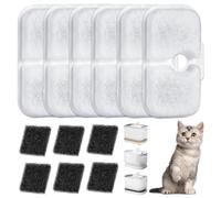 Pack of 12 Filter Cat Fountain, Dockstream Drinking Fountain for Cat PLWF005, PLWF115, PLWF105, 6 Filters and 6 Sponges