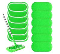 Pack of 12 Floor Mop Covers for Swiffer, 25.4 x 11.5 cm Floor Cloths for Wet and Dry Use, Removable Washable Microfibre Mop Cover, Reusable Wipes Wet for Swiffer Sweeper Mop