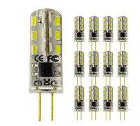 Pack of 12 G4 LED 1.5 Watt 12 V DC 24 x 3014 SMD Cool White 6000-6500 K Bulbs Replaces 15 W Halogen Bulbs