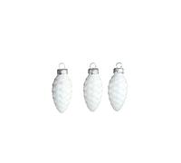 Pack of 12 Glass Hanging Cones White 6 cm Opal Christmas Decoration Pine Cones Christmas Tree Decoration Pendant Christmas Tree Baubles Cone Shape Christmas Baubles