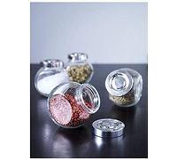 PACK OF 12 GLASS JAR SET DESIGN KITCHEN STORAGE HERBS SPICES SWEETS