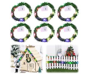 Pack of 12 Gnome Accessories, Gnome House Fairy Lights, Dollhouse LED Fairy Lights, 252 cm Artificial Rattan Garland, Secret Santa Accessories, Christmas Decoration, Miniature Fairy Lights for